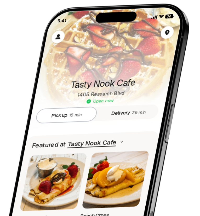 Tasty Nook Cafe app preview