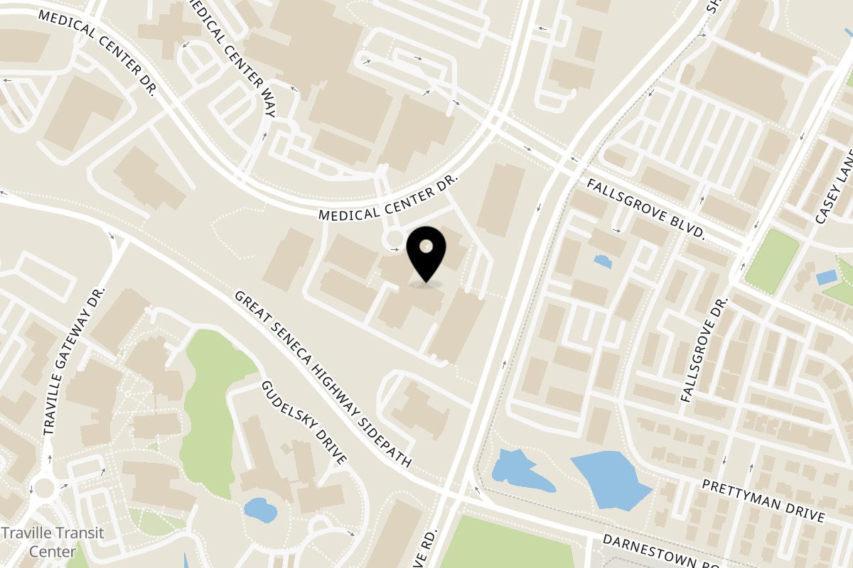 Map showing the location of Tasty Nook Cafe Medical Center Dr on 9800 Medical Center Dr in Rockville